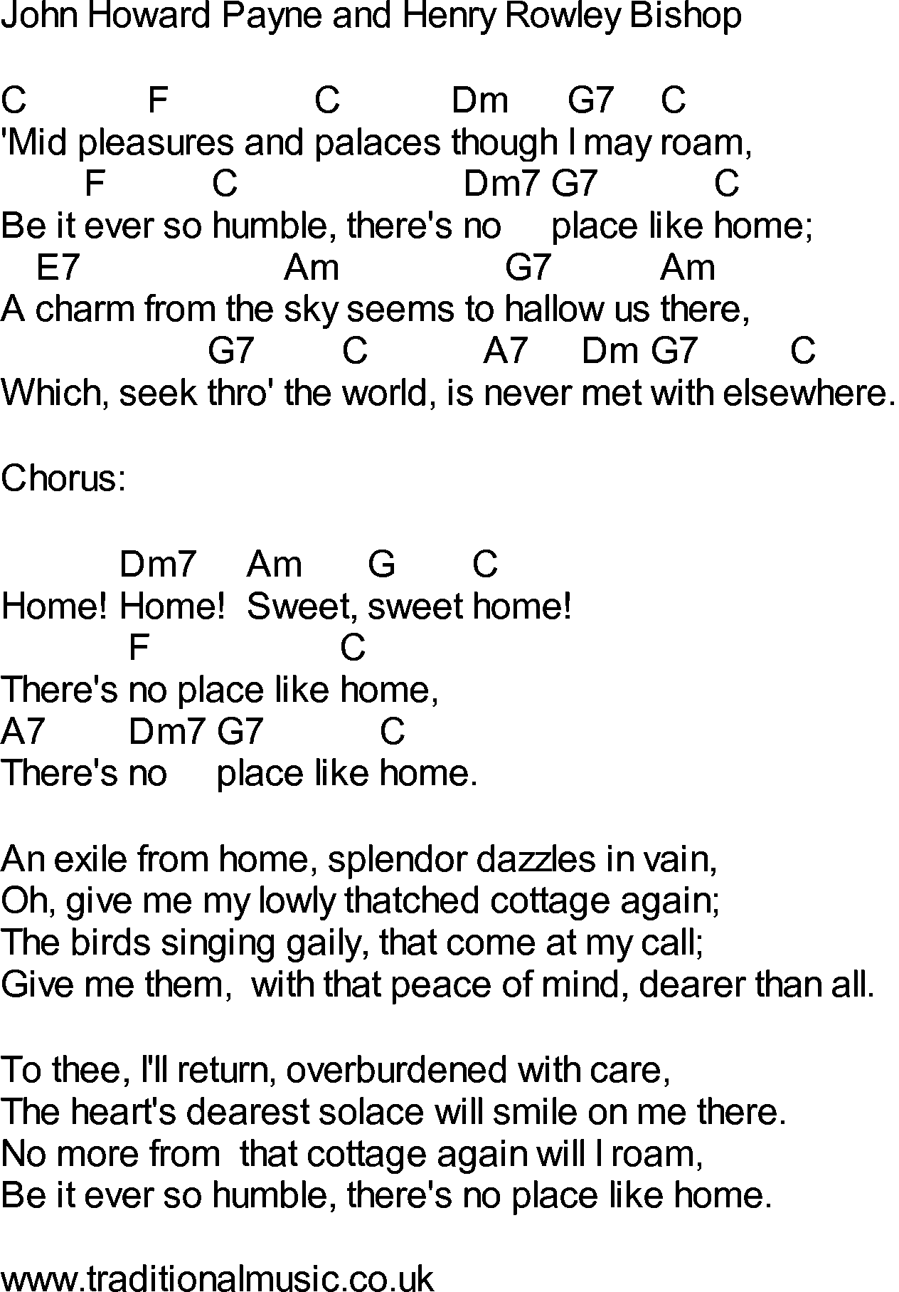 Bluegrass songs with chords - Home, Sweet Home
